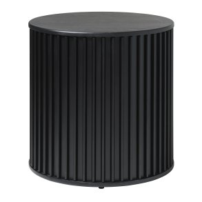 Siena sidebord, rund - sort egefinér og eg (60)