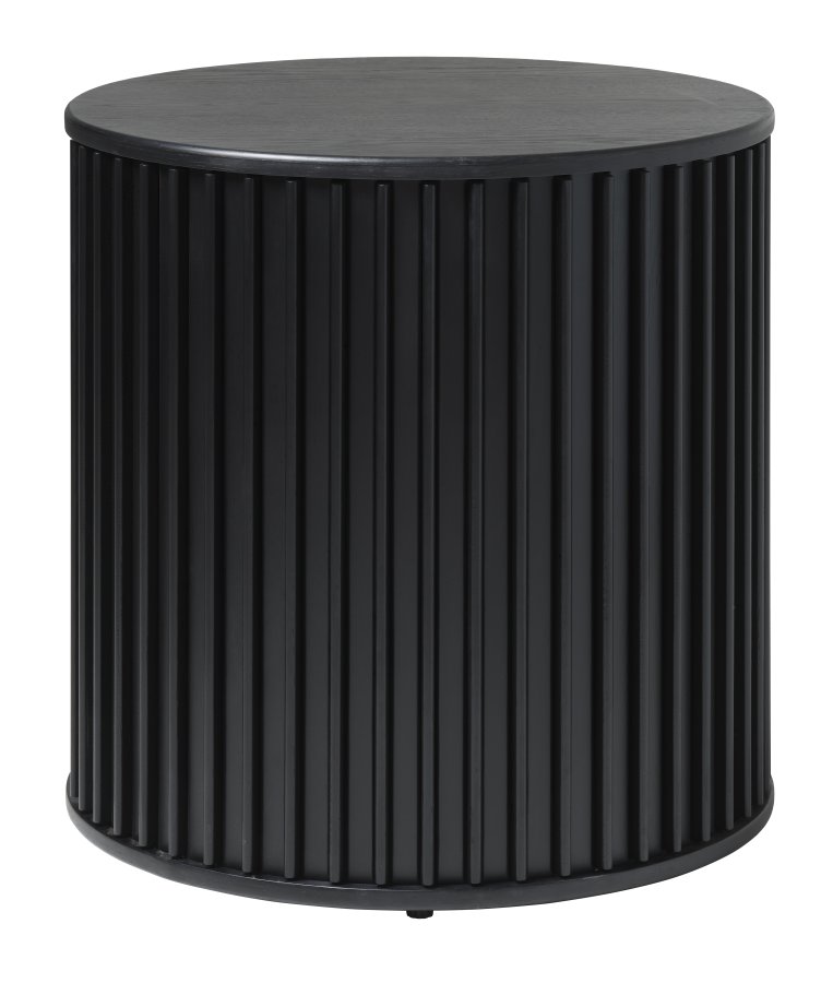 Siena sidebord, rund - sort egefinér og eg (60)
