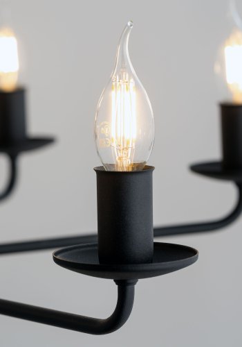 TK Limal loftlampe, m. plads til 7 prer - sort metal