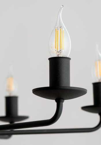 TK Limal loftlampe, m. plads til 7 prer - sort metal