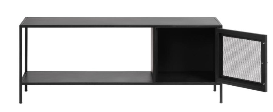 Malibu skab, m. 1 lge og 1 hylde - sort metal (B:120)