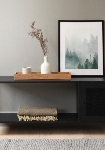 Malibu skab, m. 1 lge og 1 hylde - sort metal (B:120)