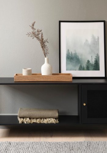 Malibu skab, m. 1 lge og 1 hylde - sort metal (B:120)