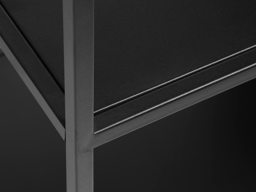 Malibu skab, m. 2 lger og 2 hylder - sort metal (B:100)