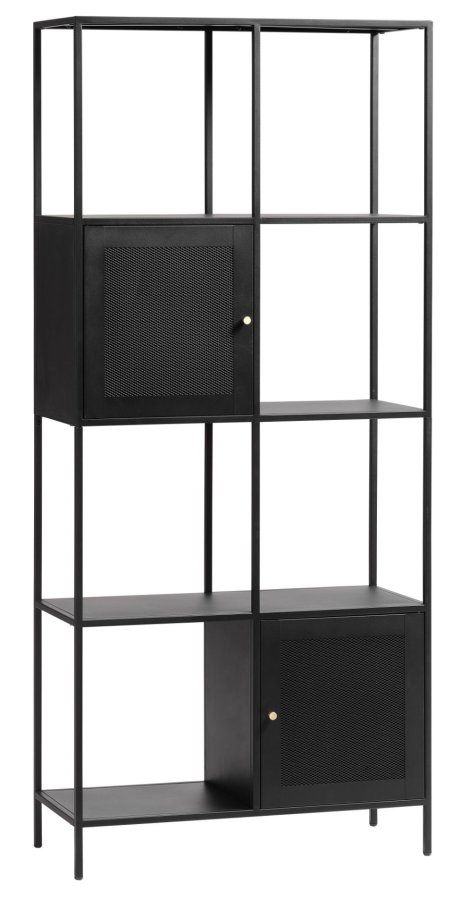 Malibu reol, m. 2 lger - sort metal (H:180)