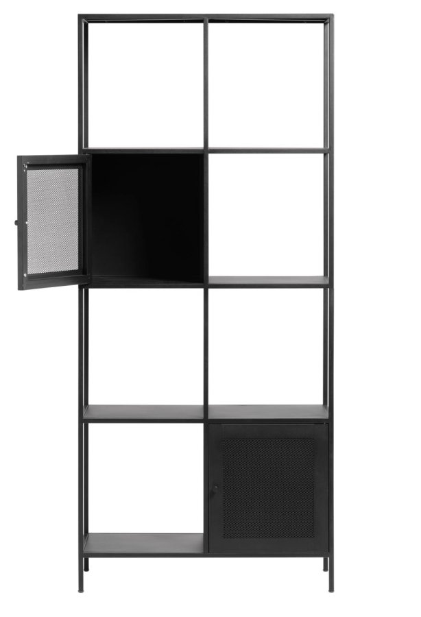 Malibu reol, m. 2 lger - sort metal (H:180)