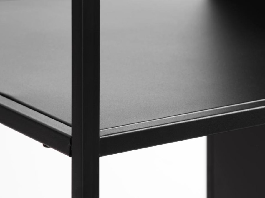 Malibu reol, m. 2 lger - sort metal (H:180)