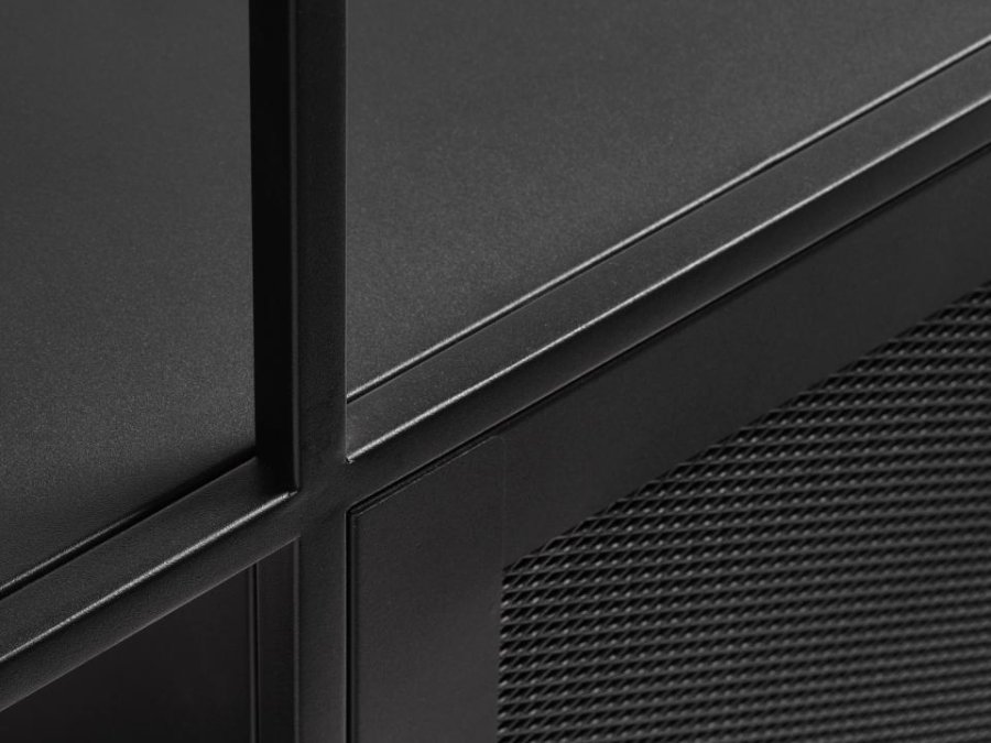 Malibu reol, m. 2 lger - sort metal (H:180)