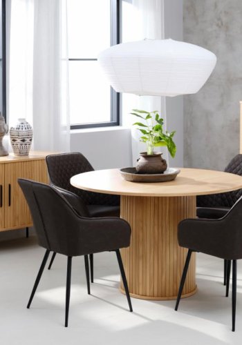 Nola spisebord, rund - natur egefinér (120)