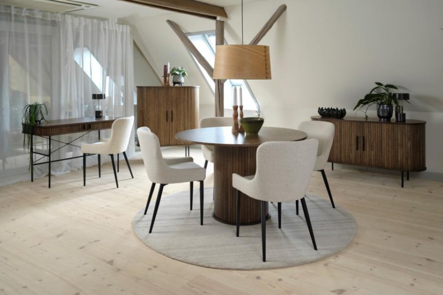 Nola spisebord, rund - rgfarvet egefinér (120)