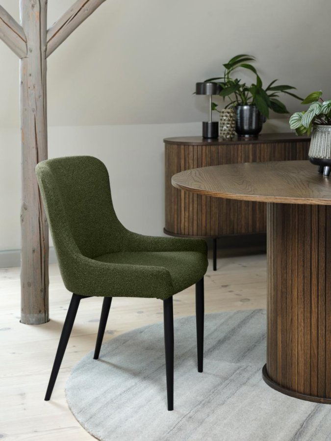 Nola spisebord, rund - rgfarvet egefinér (120)