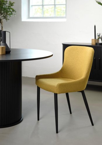 Nola spisebord, rund - sort egefinér (120)