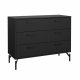 TVILUM Dana Chest med 3 skuffer, Matt Black, 98,7 x 39,8 x 76,6 cm