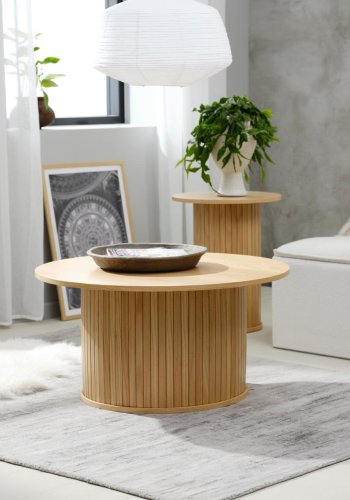 Nola sofabord, rund - natur egefinér (90)