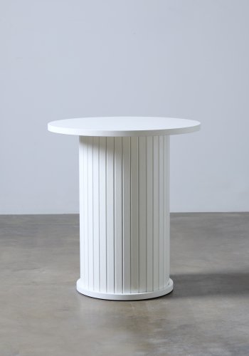 Nola piedestalbord, rund - hvid egefinér (50)