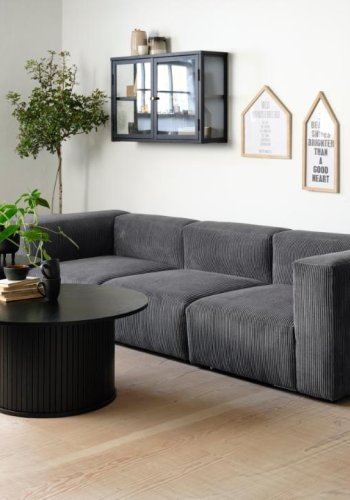 Nola piedestalbord, rund - sort egefinér (50)