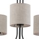 TK Torens loftlampe, m. 3 skrme - natur hr stof og sort metal