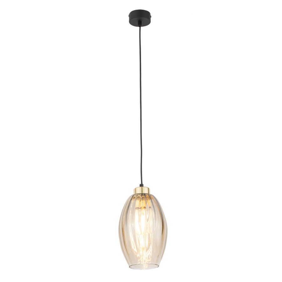 TK Sebo loftlampe - glas og sort metal
