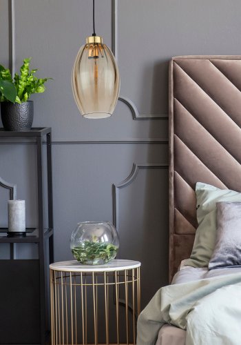 TK Sebo loftlampe - glas og sort metal