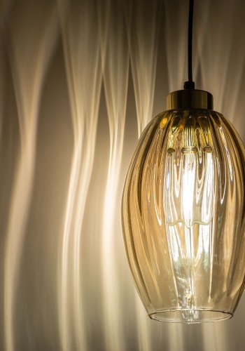 TK Sebo loftlampe - glas og sort metal