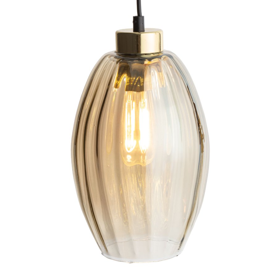 TK Sebo loftlampe - glas og sort metal