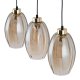 TK Sebo loftlampe, m. 3 skrme - glas og sort metal