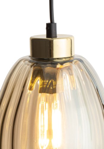TK Sebo loftlampe - glas og sort metal
