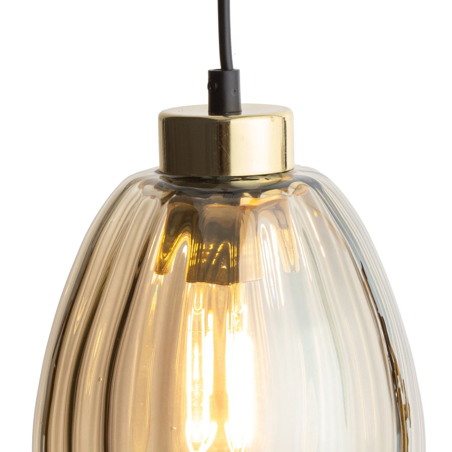 TK Sebo loftlampe - glas og sort metal