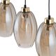 TK Sebo loftlampe, m. 3 skrme - glas og sort metal