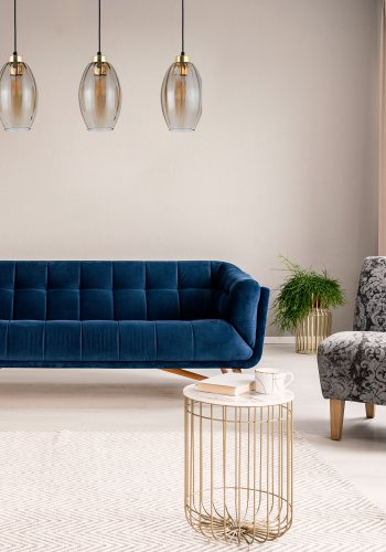 TK Sebo loftlampe, m. 3 skrme - glas og sort metal