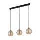 TK Devi loftlampe, m. 3 skrme - rav glas og sort metal