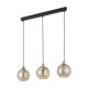 TK Devi loftlampe, m. 3 skrme - rav glas og sort metal