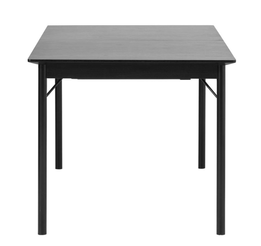 Savona spisebord, m. udtrk - sort egetrsfinér og sort metal (95x180)