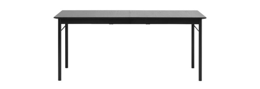 Savona spisebord, m. udtrk - sort egetrsfinér og sort metal (95x180)