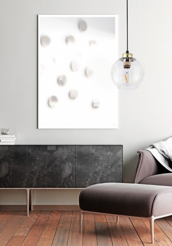 TK Devi loftlampe 180 - klar glas og sort metal