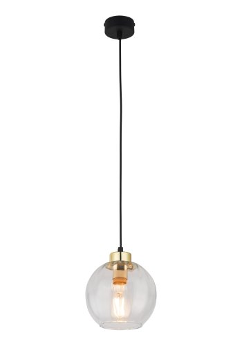 TK Devi loftlampe 180 - klar glas og sort metal