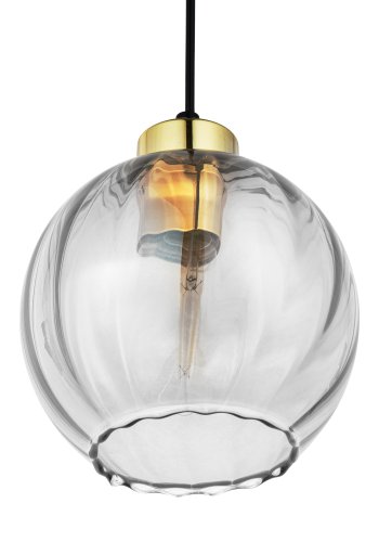 TK Devi loftlampe 180 - klar glas og sort metal