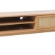 Barrali TV-bord, m. 1 skydelge og 1 hylde - natur rattan og egetr (150x45)