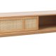 Barrali TV-bord, m. 1 skydelge og 1 hylde - natur rattan og egetr (150x45)