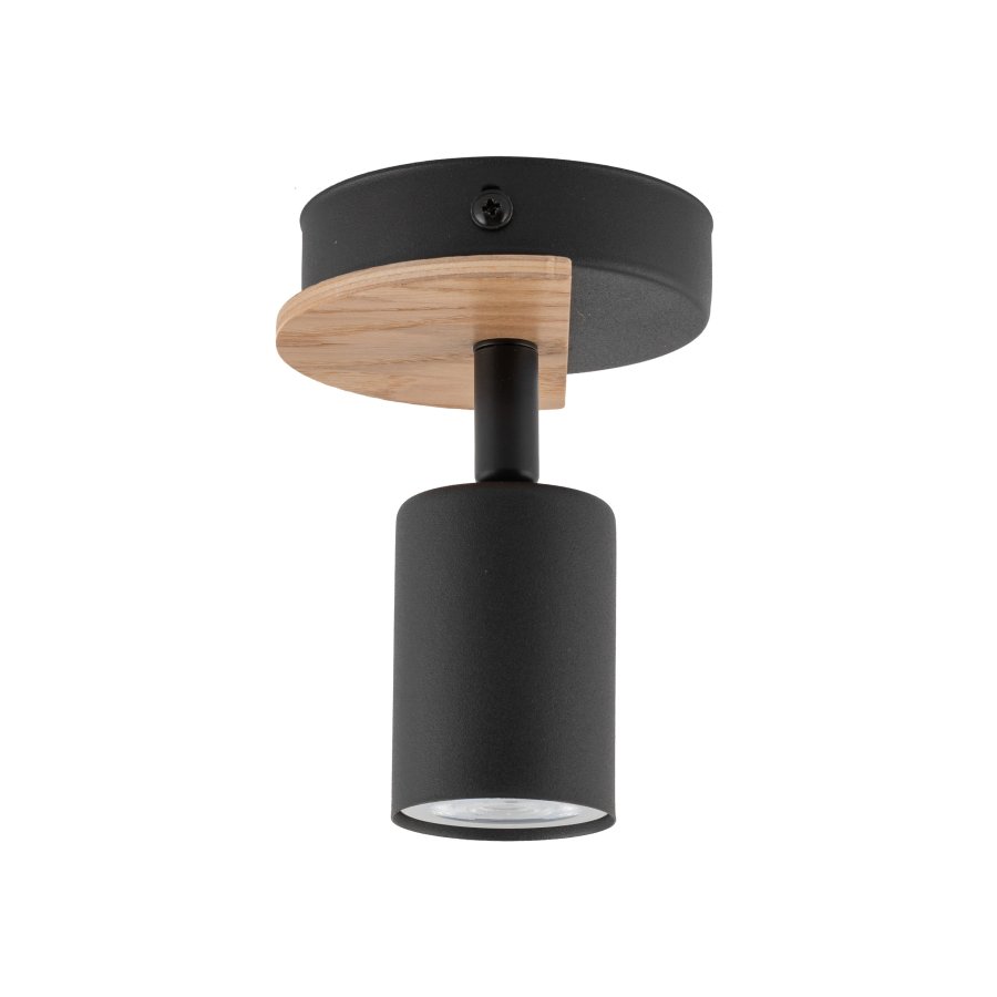 TK Cover loftlampe - valnddefarvet tr og sort stl