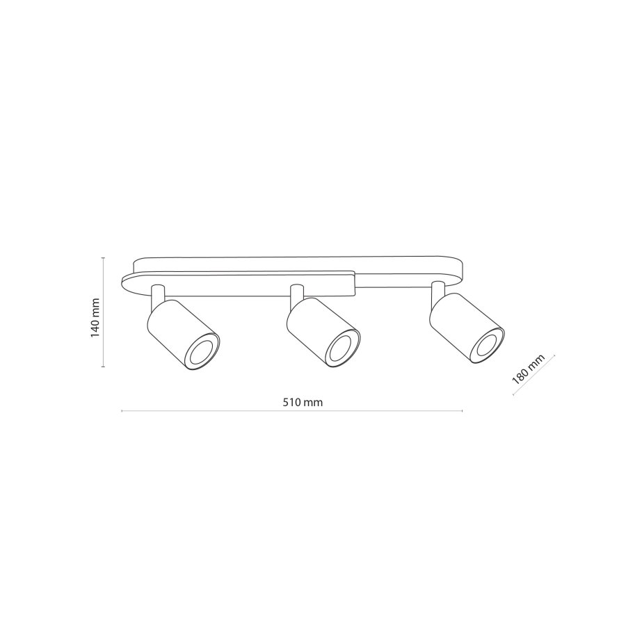 TK Cover loftlampe, m. 3 skrme - valnddefarvet tr og sort stl
