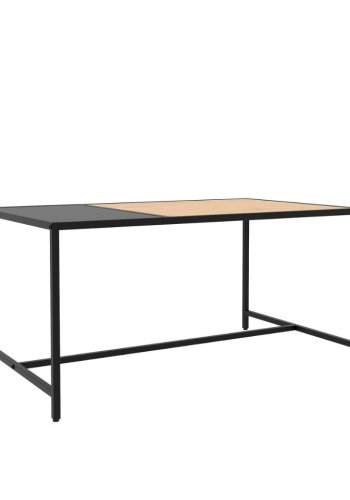 Altino sofabord, rektangulr - natur villdeg melamin og sort metal (60x100)