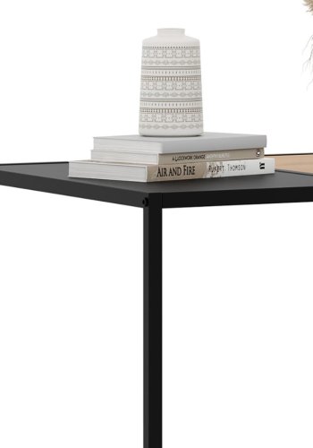 Altino sofabord, rektangulr - natur villdeg melamin og sort metal (60x100)