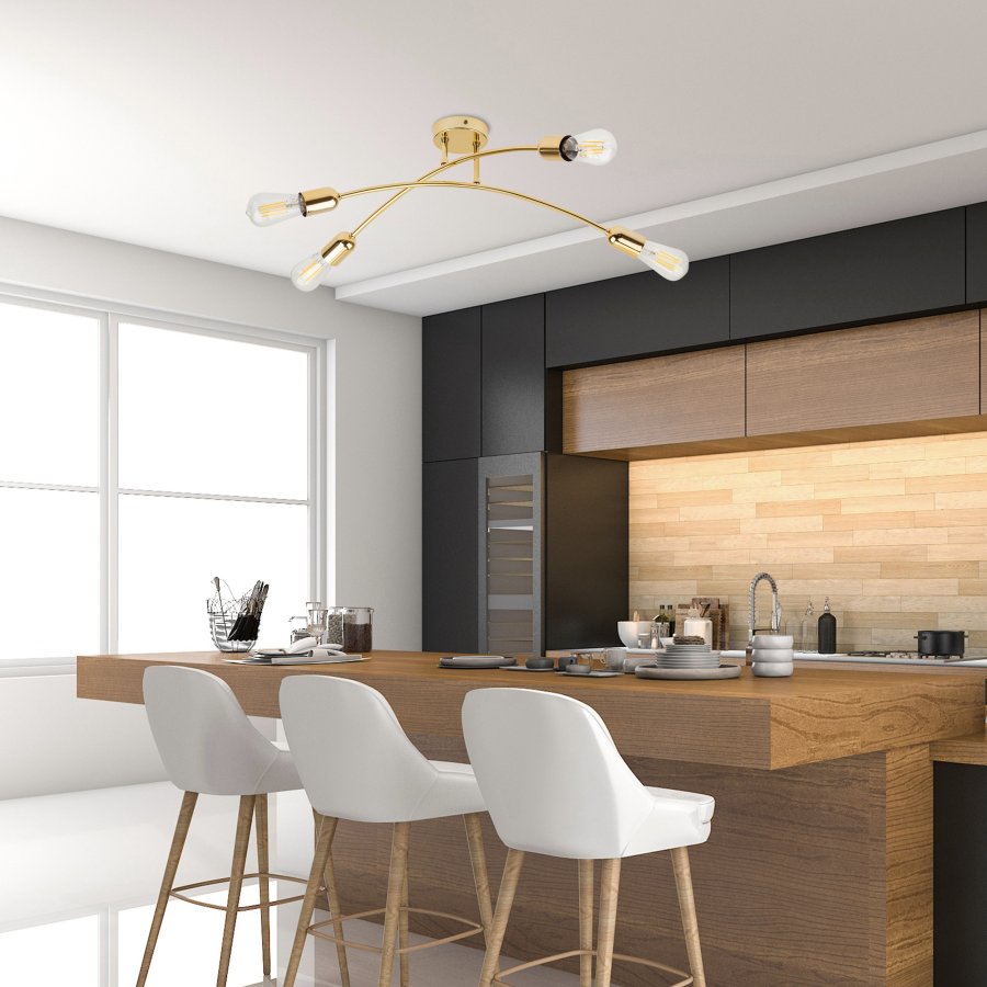 TK Helix loftlampe - guld metal