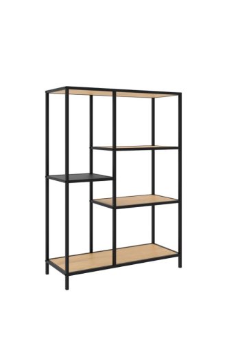 Altino reol, m. 3 hylder - natur vildeg melamin og sort metal (H:112)