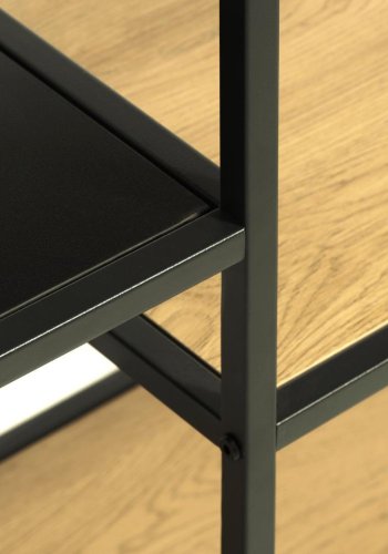 Altino reol, m. 5 hylder - natur vildeg melamin og sort metal (H:146)