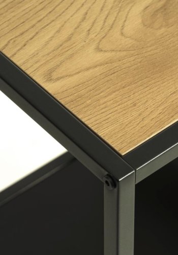 Altino reol, m. 5 hylder - natur vildeg melamin og sort metal (H:146)