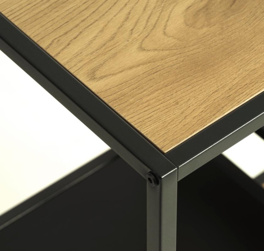 Altino reol, m. 5 hylder - natur vildeg melamin og sort metal (H:146)