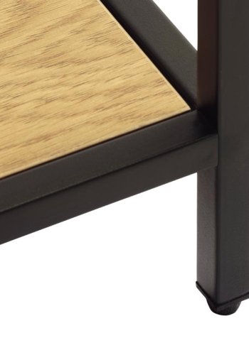 Altino reol, m. 5 hylder - natur vildeg melamin og sort metal (H:180)