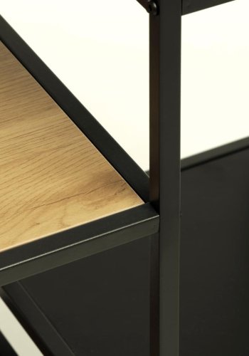 Altino reol, m. 5 hylder - natur vildeg melamin og sort metal (H:180)